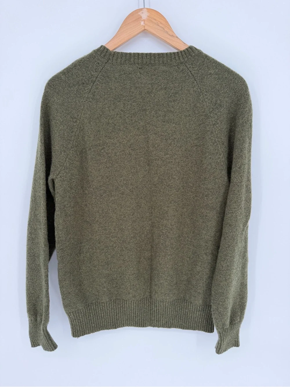 J.Crew Lambswool Blend Raglan Crewneck Sweater Green Men's - M